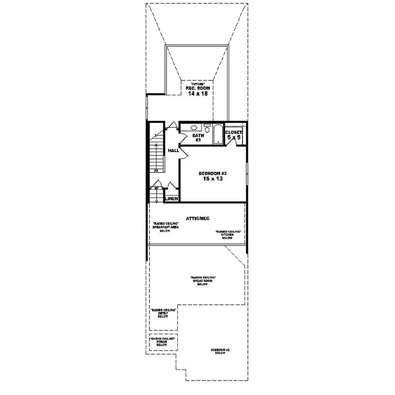 Country House Plan Second Floor - Whitney Point Narrow Lot Home 087D-1515 - Shop House Plans and More