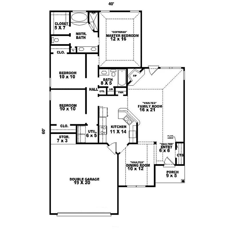 Ranch House Plan First Floor - Yasmin Ranch Home 087D-1517 - Shop House Plans and More
