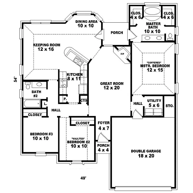 Traditional House Plan First Floor - Hillary Mill One-Story Home 087D-1518 - Search House Plans and More