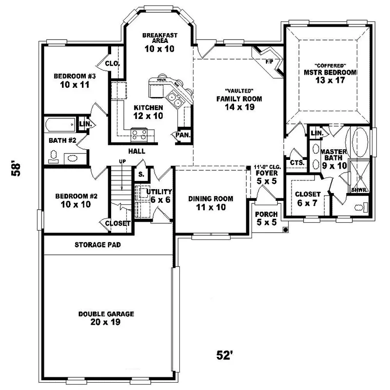 Southern House Plan First Floor - Deer Hollow Southern Home 087D-1522 - Search House Plans and More