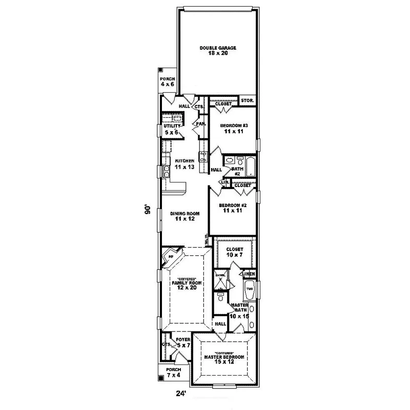 Country House Plan First Floor - Glenapp Narrow Lot Home 087D-1526 - Search House Plans and More