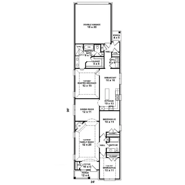 Ranch House Plan First Floor - Delacroix Country Cottage Home 087D-1531 - Search House Plans and More