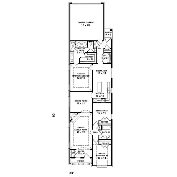 Country House Plan First Floor - Bainbury Country Ranch Home 087D-1532 - Search House Plans and More