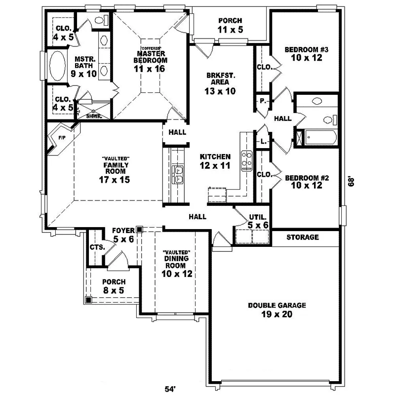 Traditional House Plan First Floor - Sandbach Ranch Home 087D-1533 - Shop House Plans and More
