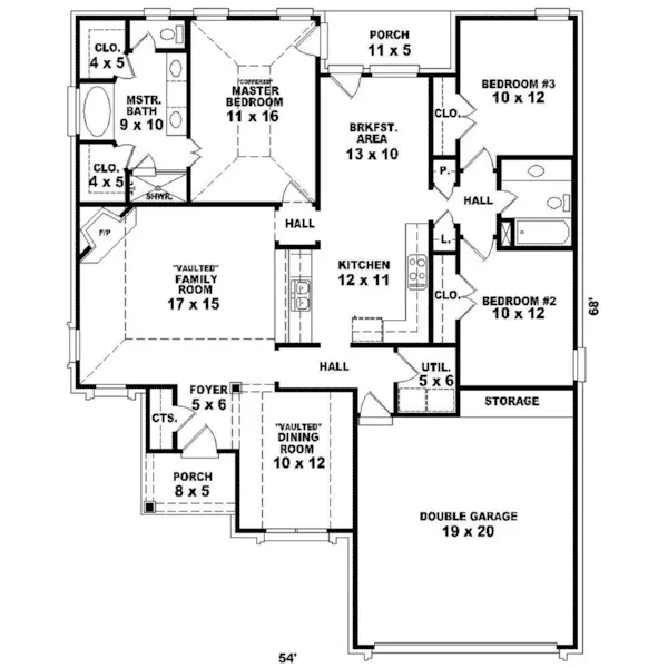 Traditional House Plan First Floor - Sandbach Ranch Home 087D-1533 - Shop House Plans and More