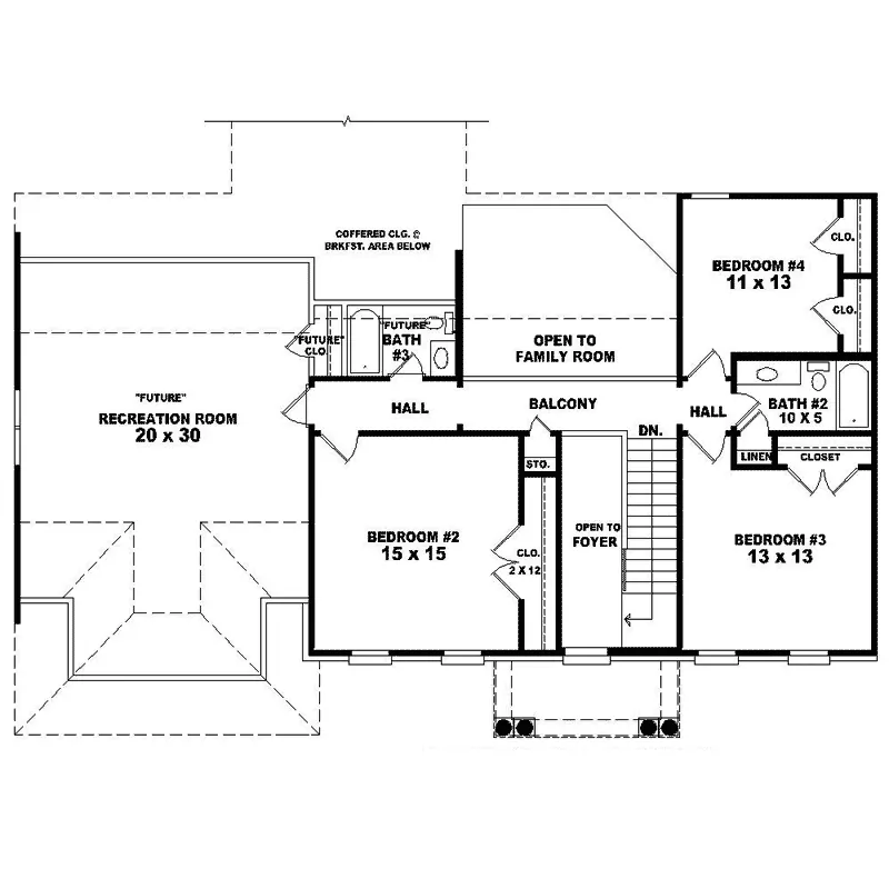 Colonial House Plan Second Floor - Parkway Acres Colonial Home 087D-1535 - Shop House Plans and More