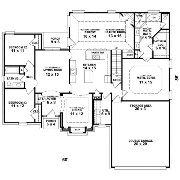 Southern House Plan First Floor - Balboa Bay European Home 087D-1551 - Search House Plans and More