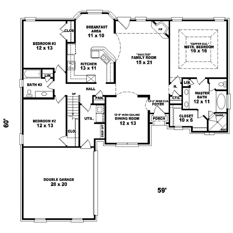Country House Plan First Floor - Cahill Traditional Home 087D-1552 - Search House Plans and More