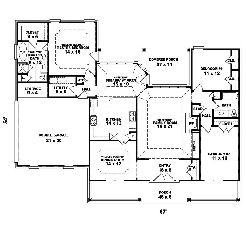 Southern House Plan First Floor - Horizon Hollow Country Home 087D-1554 - Search House Plans and More