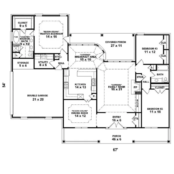 Country House Plan First Floor - Horizon Hollow Country Home 087D-1554 - Search House Plans and More