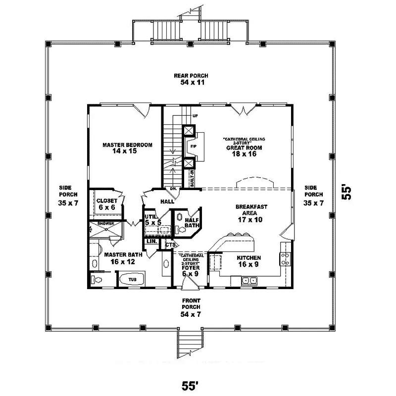 Vacation House Plan First Floor - Howell Creek Raised Coastal Home 087D-1557 - Search House Plans and More