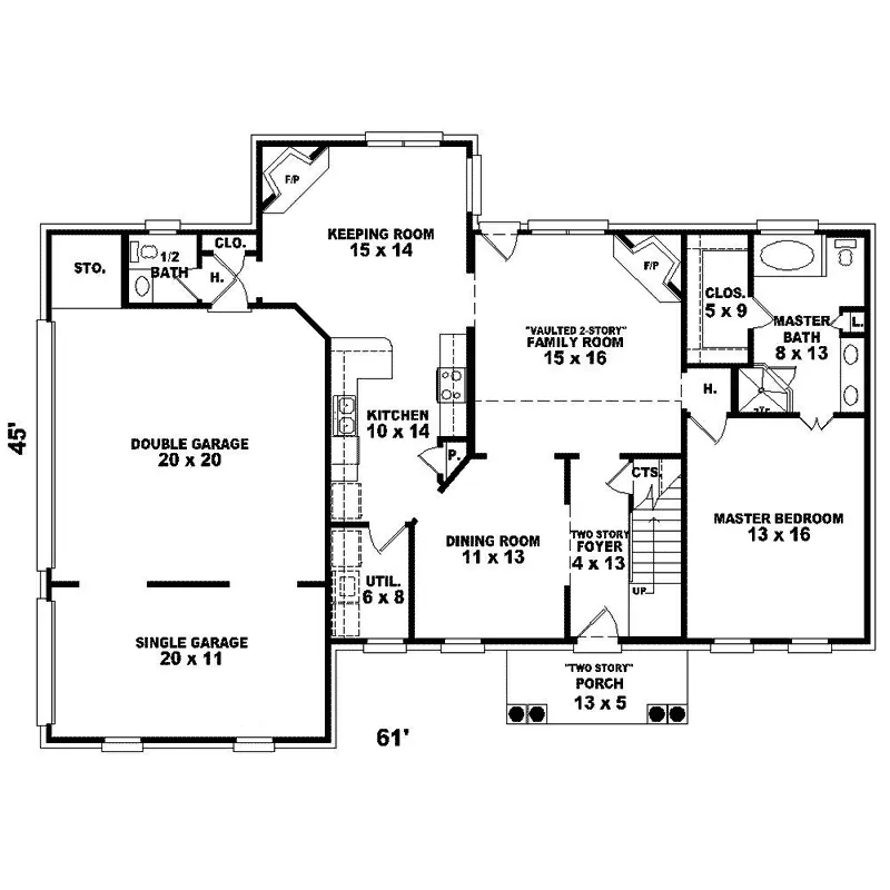 Colonial House Plan First Floor - Purdue Place Colonial Home 087D-1560 - Shop House Plans and More