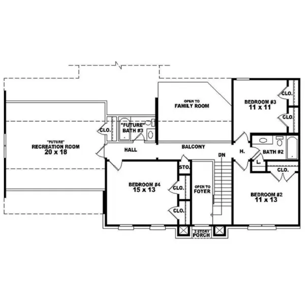 Traditional House Plan Second Floor - Weshill Traditional Home 087D-1563 - Shop House Plans and More