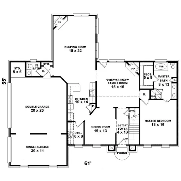 Traditional House Plan First Floor - Lyndover Place Georgian Home 087D-1565 - Shop House Plans and More