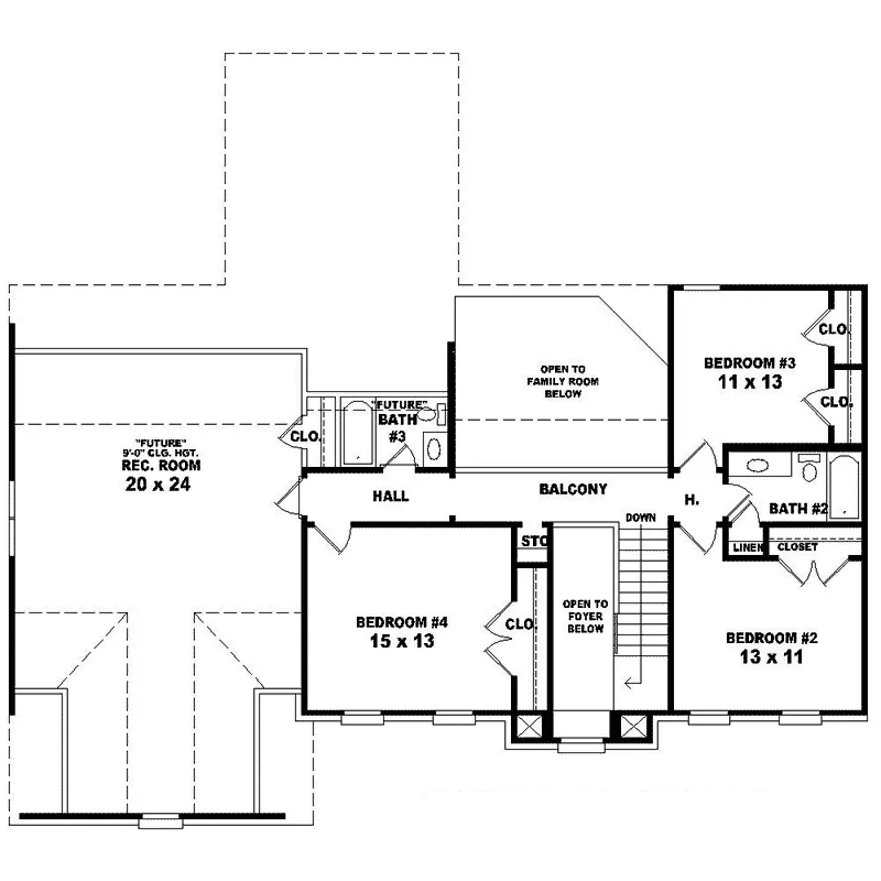 Southern House Plan Second Floor - Lyndover Place Georgian Home 087D-1565 - Shop House Plans and More