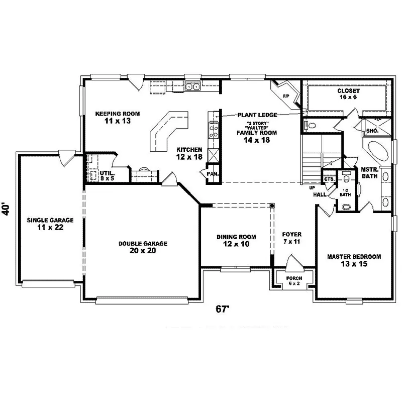 English Cottage House Plan First Floor - Gloria Place European Home 087D-1571 - Search House Plans and More