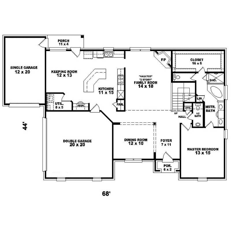 Southern House Plan First Floor - Shelbina Traditional Home 087D-1572 - Shop House Plans and More