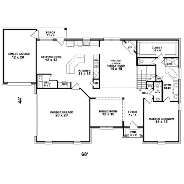 Traditional House Plan First Floor - Shelbina Traditional Home 087D-1572 - Shop House Plans and More