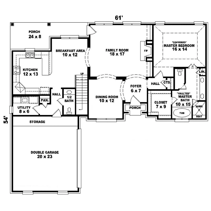 Southern House Plan First Floor - Autumn Oaks Traditional Home 087D-1574 - Search House Plans and More