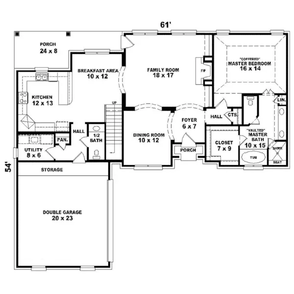 Southern House Plan First Floor - Autumn Oaks Traditional Home 087D-1574 - Search House Plans and More