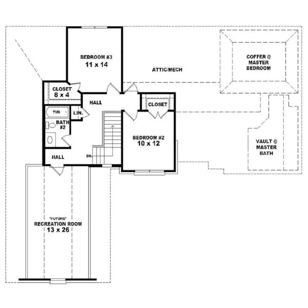 Southern House Plan Second Floor - Autumn Oaks Traditional Home 087D-1574 - Search House Plans and More