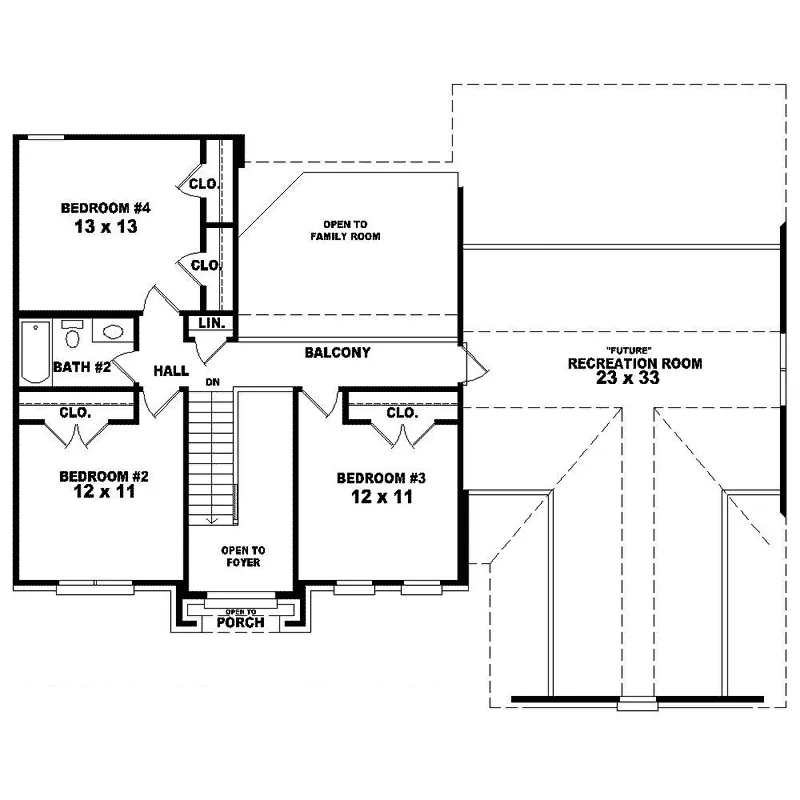 Georgian House Plan Second Floor - Barklage Georgian Colonial Home 087D-1580 - Search House Plans and More