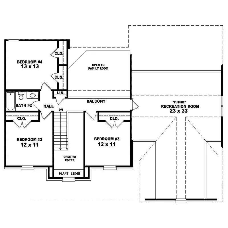Traditional House Plan Second Floor - Sawyers Trail Traditional Home 087D-1581 - Shop House Plans and More