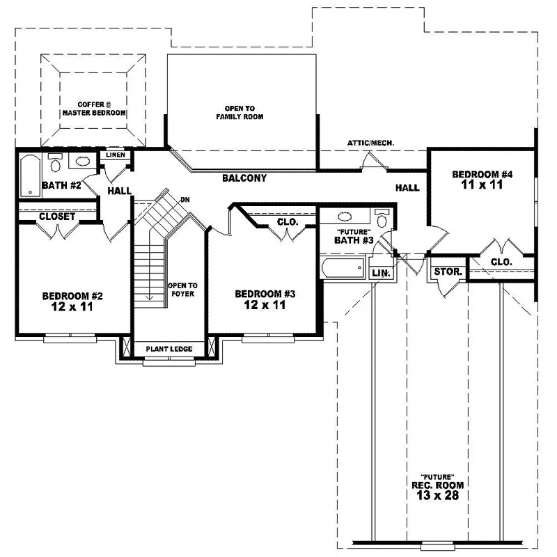 Traditional House Plan Second Floor - Cliffwood Traditional Home 087D-1582 - Search House Plans and More