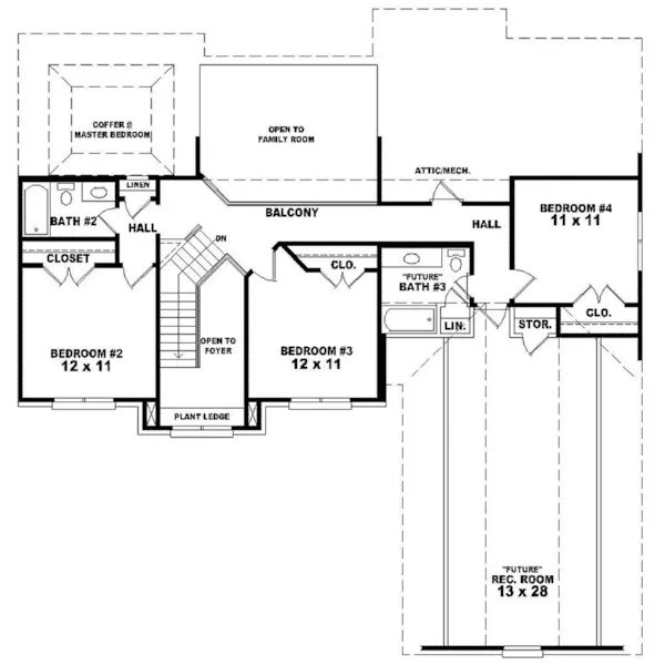 Southern House Plan Second Floor - Cliffwood Traditional Home 087D-1582 - Search House Plans and More