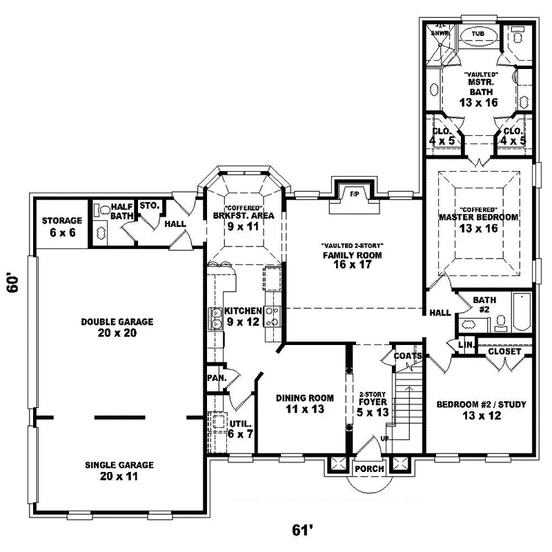 Georgian House Plan First Floor - Howell Valley Georgian Home 087D-1584 - Search House Plans and More