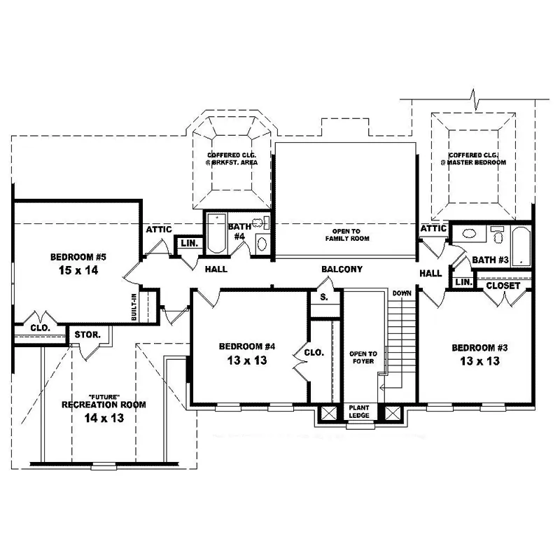 Traditional House Plan Second Floor - Howell Valley Georgian Home 087D-1584 - Search House Plans and More