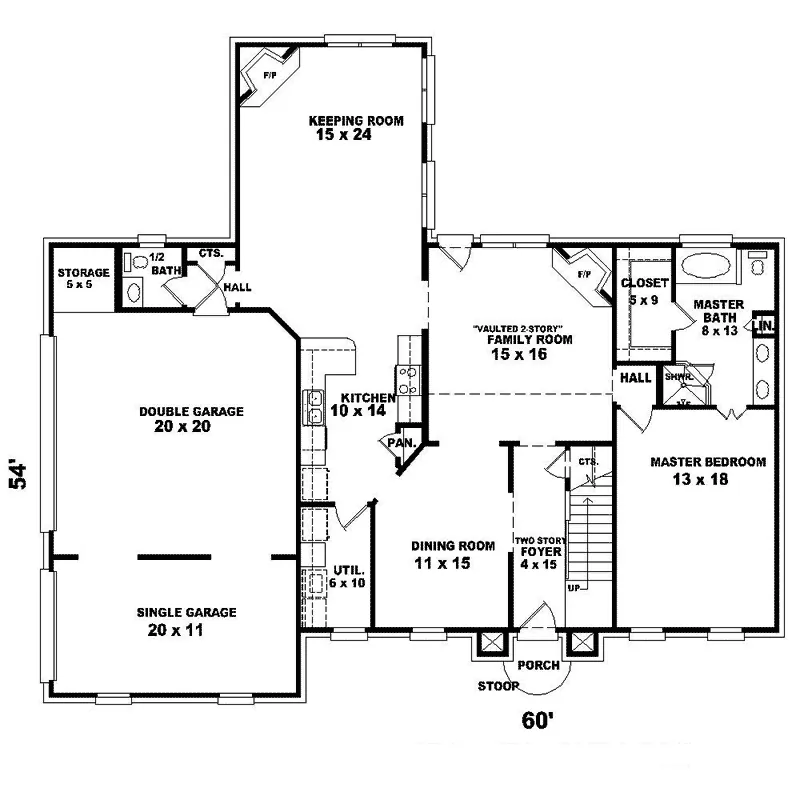 Traditional House Plan First Floor - Havelburg Traditional Home 087D-1587 - Search House Plans and More