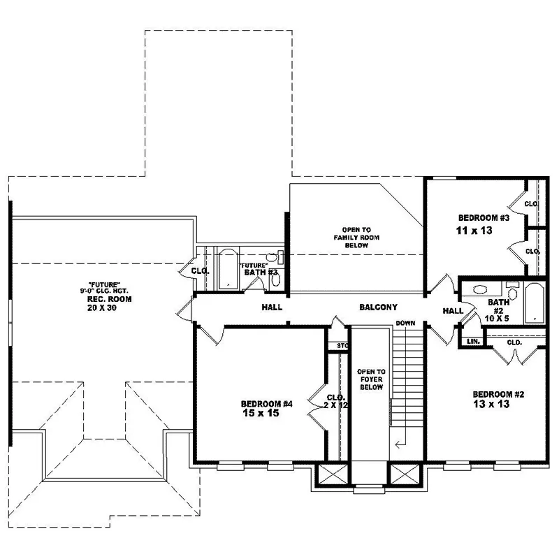 Georgian House Plan Second Floor - Huron Southern Georgian Home 087D-1588 - Search House Plans and More