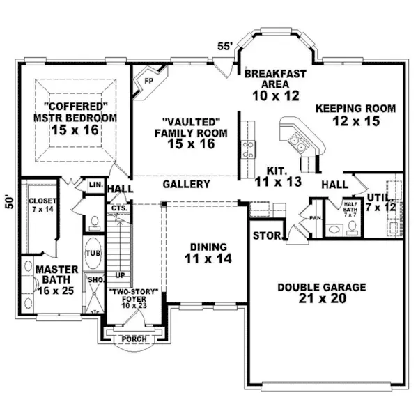 European House Plan First Floor - Holman Way English Cottage Home 087D-1591 - Search House Plans and More