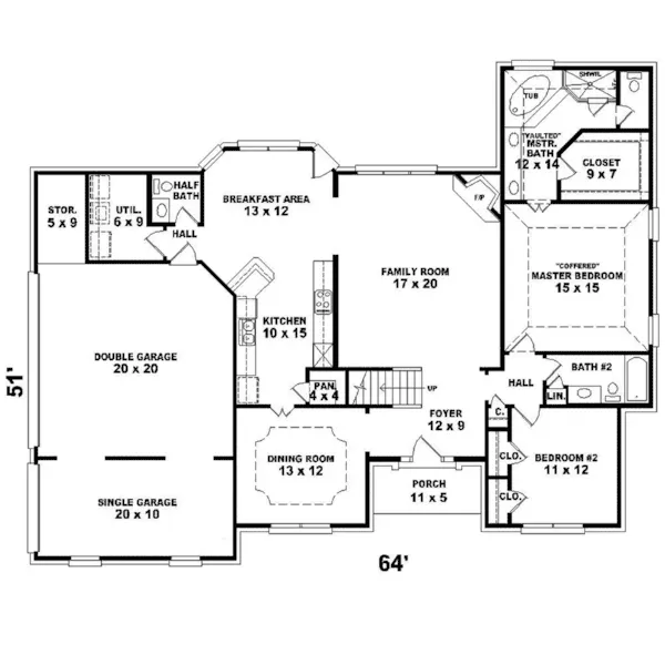 Country House Plan First Floor - Edwina Southern Colonial Home 087D-1594 - Search House Plans and More