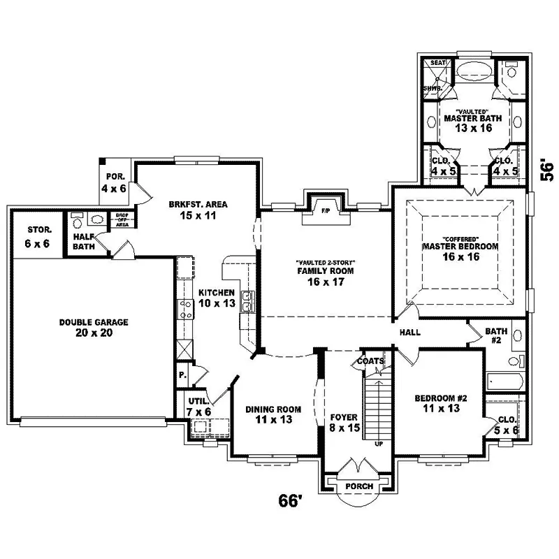 Southern House Plan First Floor - Desmond Cliff Traditional Home 087D-1599 - Search House Plans and More