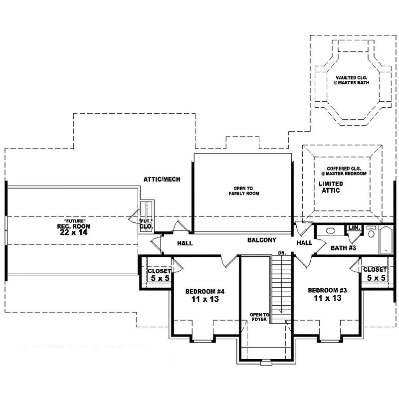 Southern House Plan Second Floor - Desmond Cliff Traditional Home 087D-1599 - Search House Plans and More