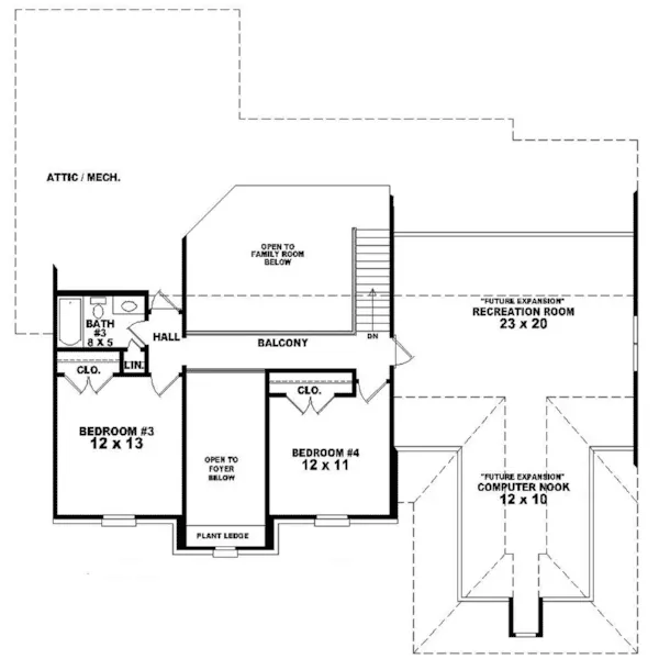 Colonial House Plan Second Floor - Tanner Traditional Home 087D-1609 - Shop House Plans and More