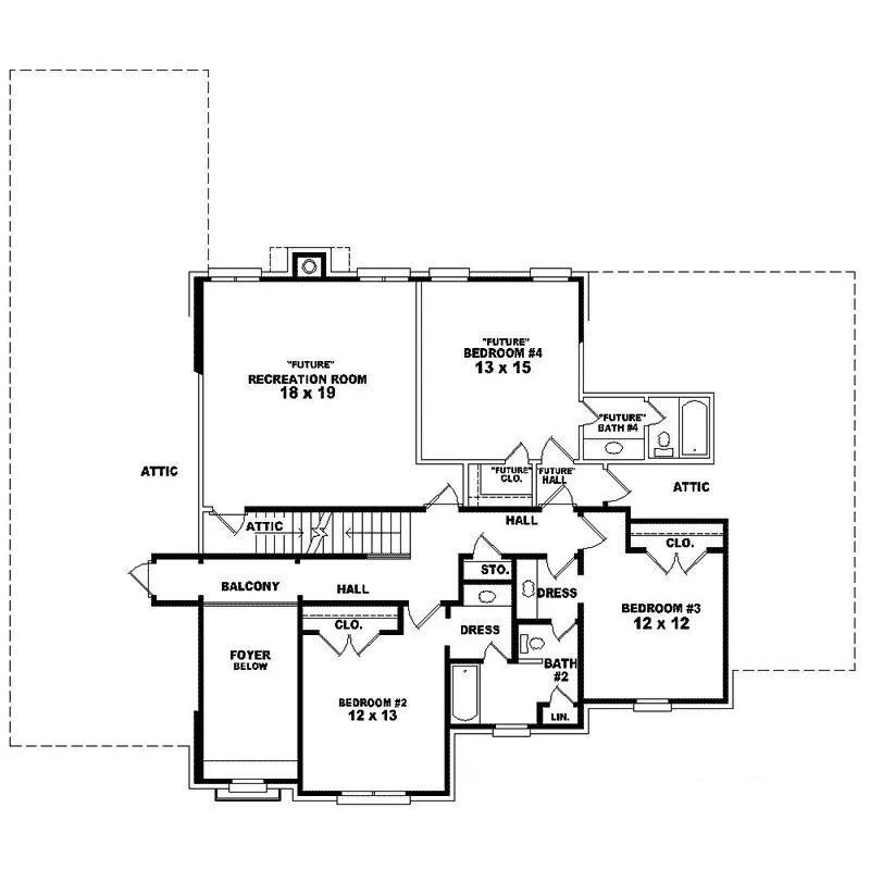 Southern House Plan Second Floor - Seldovia Southern Colonial Home 087D-1611 - Shop House Plans and More