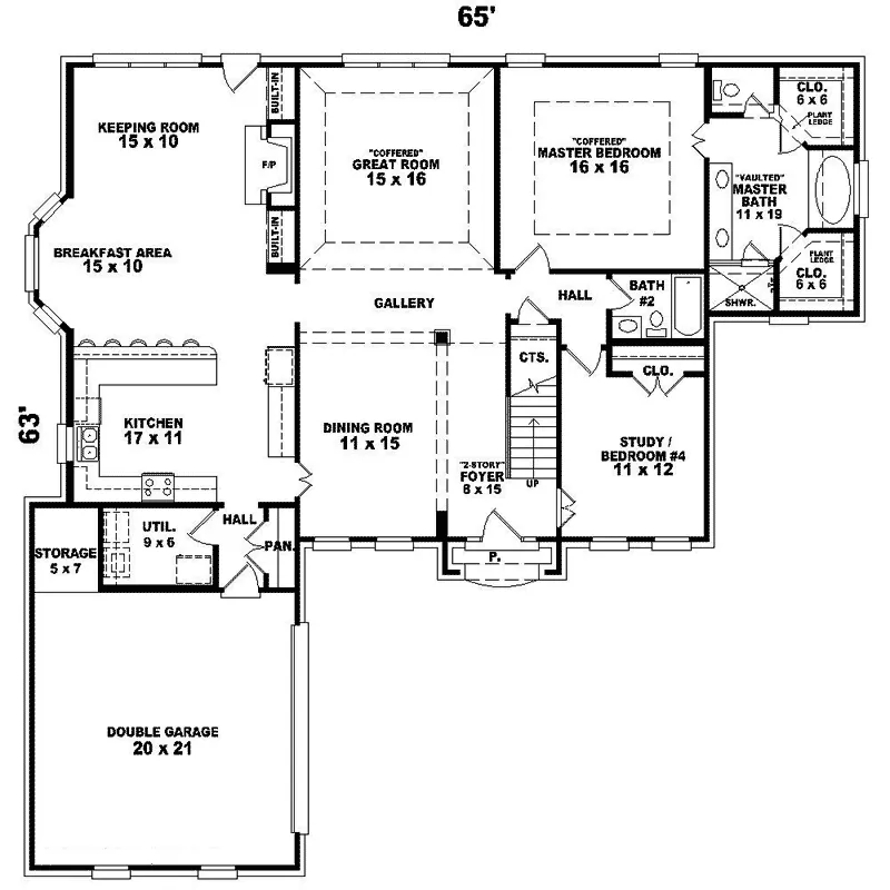 Traditional House Plan First Floor - Huppert Georgian Style Home 087D-1623 - Search House Plans and More