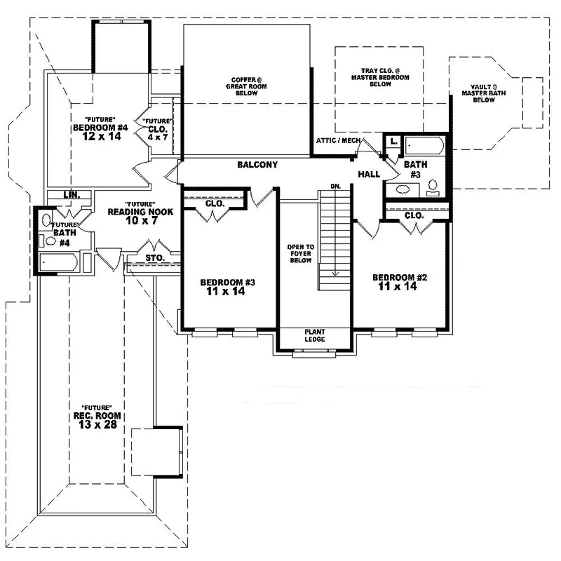 Southern House Plan Second Floor - Huppert Georgian Style Home 087D-1623 - Search House Plans and More