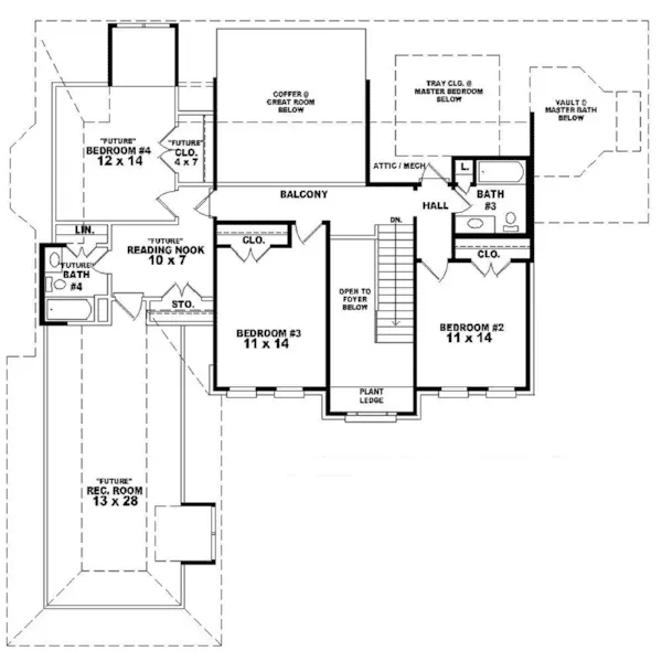 Southern House Plan Second Floor - Huppert Georgian Style Home 087D-1623 - Search House Plans and More