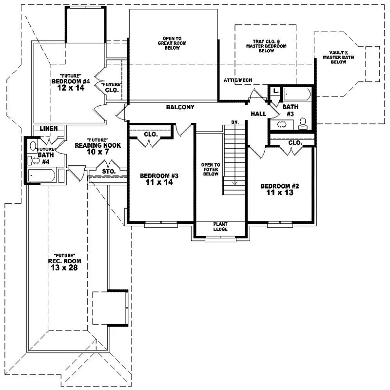 Country French House Plan Second Floor - Robidoux Traditional Home 087D-1624 - Shop House Plans and More