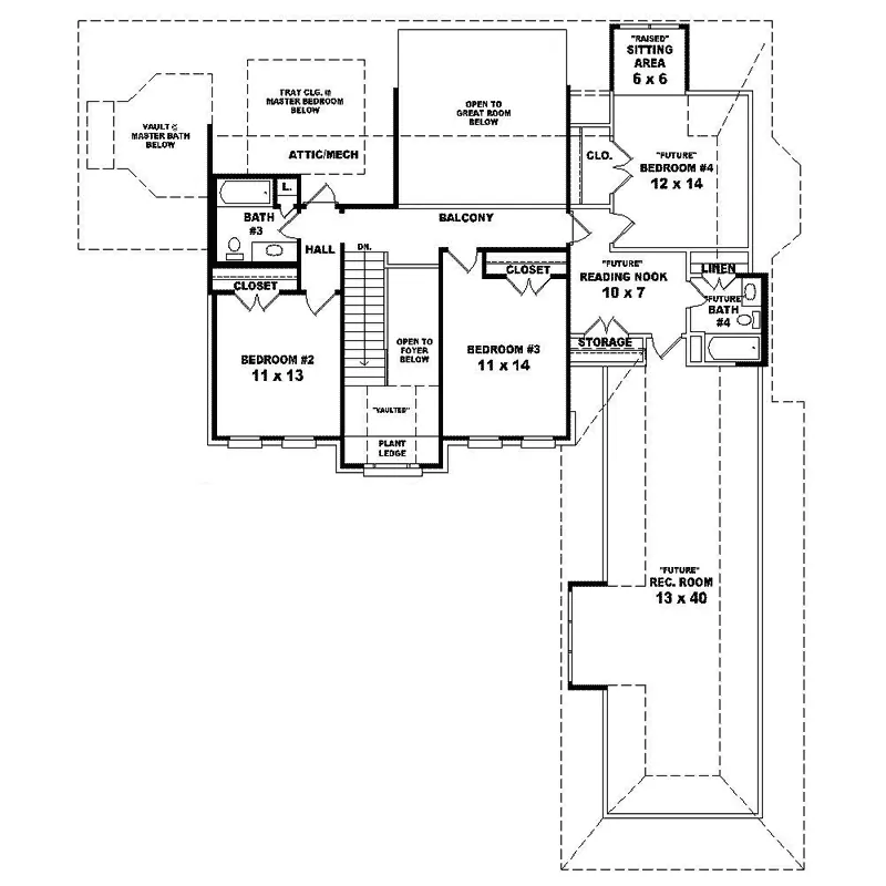 Georgian House Plan Second Floor - Calvin Hill Traditional Home 087D-1625 - Search House Plans and More