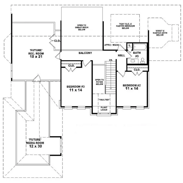 Traditional House Plan Second Floor - Geraldine Colonial Home 087D-1628 - Search House Plans and More