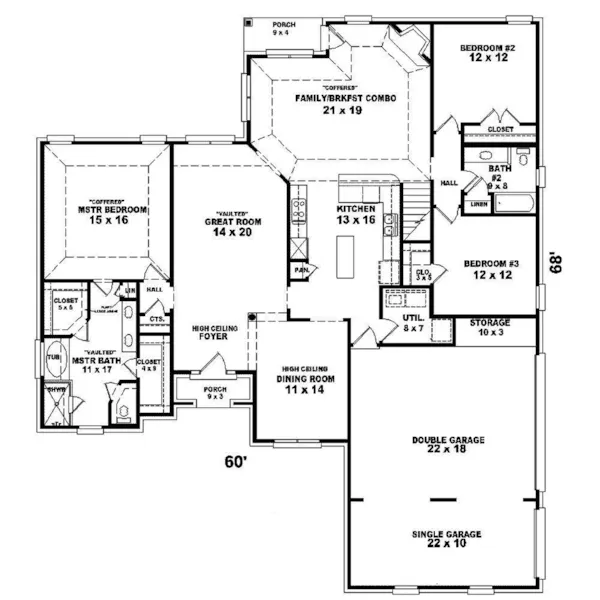 Country House Plan First Floor - Shady Ridge Luxury Country Home 087D-1632 - Shop House Plans and More