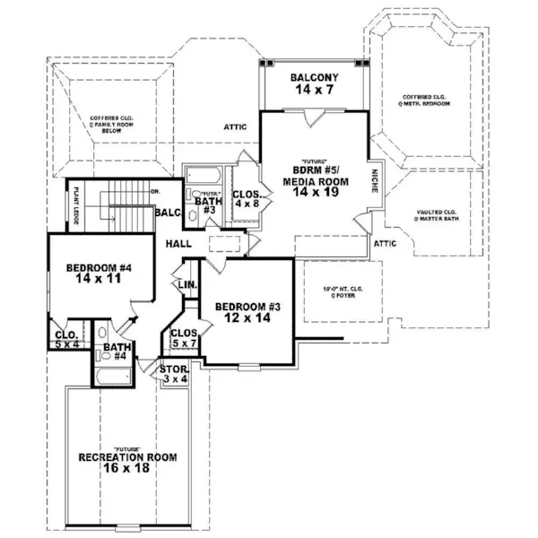 European House Plan Second Floor - Rue de la Salle European Home 087D-1633 - Shop House Plans and More