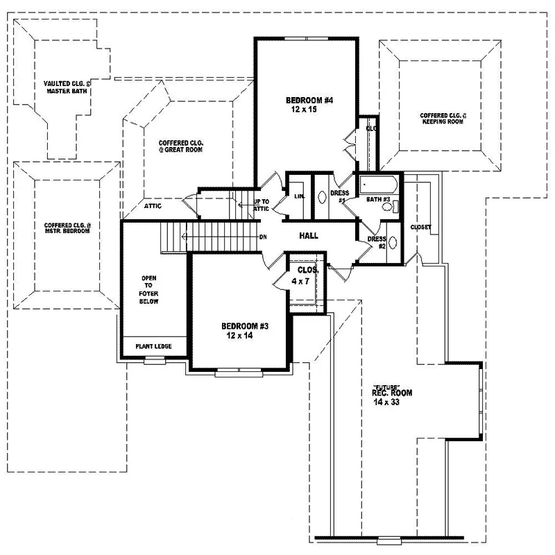Traditional House Plan Second Floor - Eastdell Southern Luxury Home 087D-1644 - Search House Plans and More