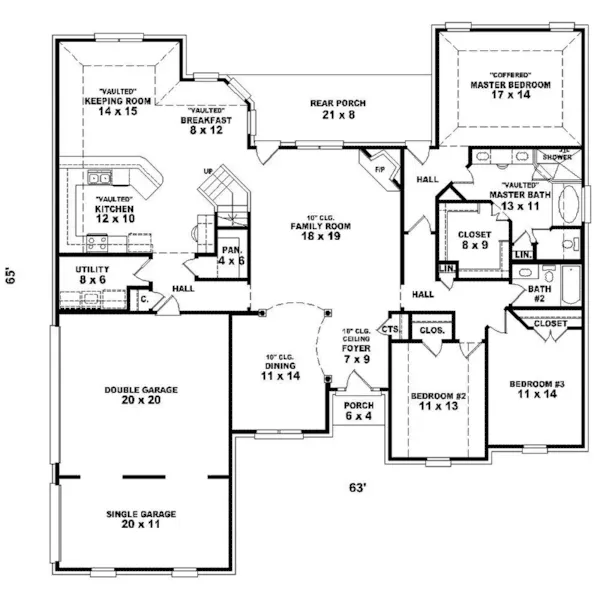 Southern House Plan First Floor - Jarvis Hill Luxury Home 087D-1646 - Search House Plans and More