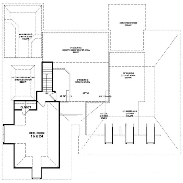 Southern House Plan Second Floor - Johann Colonial Home 087D-1651 - Search House Plans and More